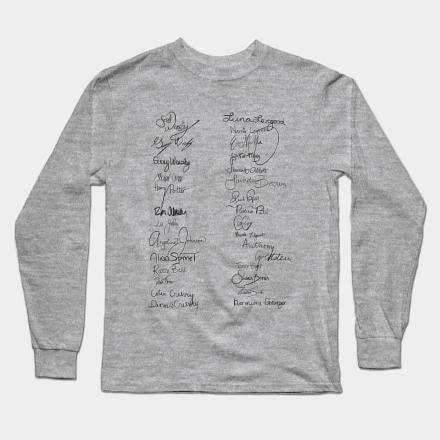 Wizard Army Sign-Up List Long Sleeve T-Shirt by Morgan Jane Designs